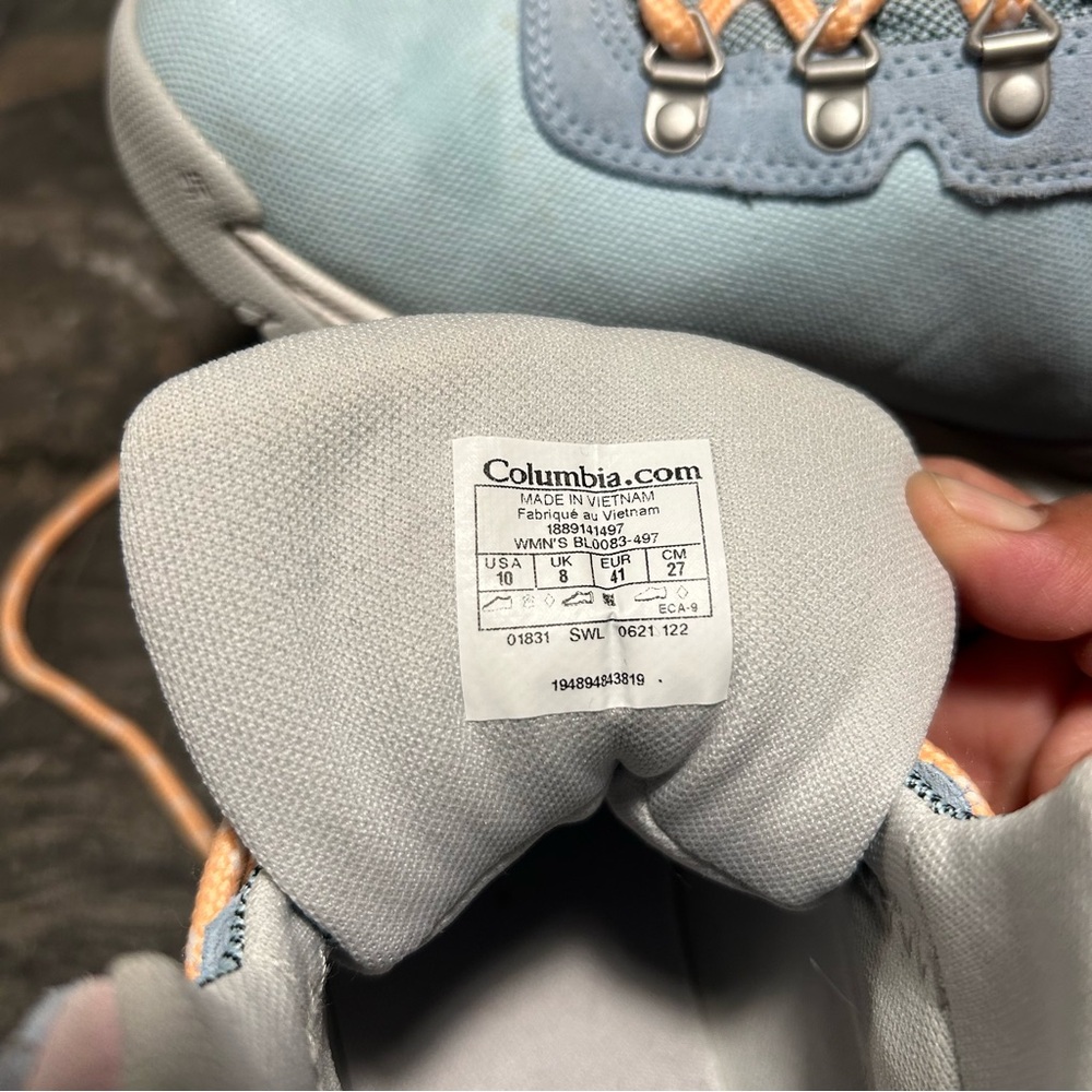 Columbia Women’s Newton Ridge Plus Waterproof Amped Hiking Boots Sz 10 Ice Blue - Picture 7 of 8